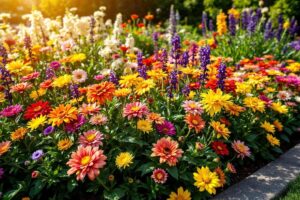 Quel massif de vivaces fleurit toute l'année ?